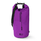 Where Tomorrow Dry Bag 20L - Style 02 - Lila, wasserdichter robuster Outdoor-Rucksack mit Rolltop-Verschluss und verstellbarem Schultergurt.
