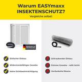 EASYmaxx Moskitonetz für Fenster mit selbstklebendem Klettband – einfacher Einbau, widerstandsfähiges Gewebe, keine Sichtbeeinträchtigung.