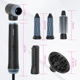 VITALmaxx Air Curler Plus 7-tlg. - 1500W schwarz mit 6 Aufsätzen für verschiedene Stylings und automatischem Haarsaugsystem.