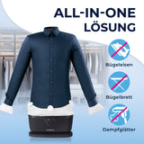 CLEANmaxx Hemdenbügler PRO für Oberbekleidung – schwarz, vollautomatisch trocknet und bügelt Hemden ohne Bügeleisen, Bügelbrett oder Dampfglätter.