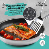 Rachs KOCHWERK Edelstahlpfanne mit Wabenstruktur Ø24cm, antihaft, kratzfest, für alle Herdarten, gesunde fettarme Zubereitung.