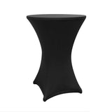 LUMALAND Stehtischhusse Ø 80-85 cm schwarz, elegante, schmutzabweisende Tischhusse, abwischbar, waschbar, für drinnen und draußen geeignet.