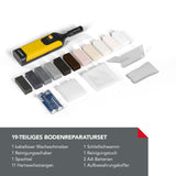 EASYmaxx PVC- & Vinyl-Reparaturset - 19-tlg. mit kabellosem Wachsschmelzer, Wachsfarben und Zubehör zur Reparatur von Kunststoffoberflächen.
