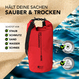 Where Tomorrow Dry Bag 20L - Style 02 - Rot, wasserdichter, robuster Rucksack mit UV-Schutz und Rolltop-Verschluss für Outdoor-Abenteuer.
