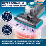 CLEANmaxx Milbensauger Rotation Power mit UV-C-Licht, Ultraschall- & Wärmefunktion zur effektiven Milbenentfernung und Desinfektion.