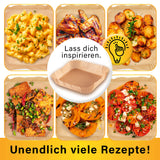 GOURMETmaxx Backpapierschalen für Heißluftfritteusen (2–5 l) mit Antihaftbeschichtung für fettfreies und sauberes Garen.