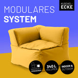 LUMALAND Sitzsack-Sofa Ecke Senfgelb mit modularem System, 340 L Volumen, kombinierbar, indoor & outdoor, extrastark und pflegeleicht.