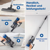 CLEANmaxx Hand- und Bodenstaubsauger - kabellos - 12 kPa und 0,8-L-Staubbehälter' mit Bodendüse, Polster-, Kombidüse und 78 cm Teleskoprohr.