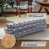 #DoYourYoga Yoga-Bolster Tarik, 68x22x22 cm, mit Bio-Dinkelspelz gefüllt, ansprechendes indisches Design, Baumwollbezug, Meditationskissen