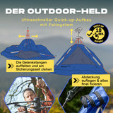 Where Tomorrow - Pop up Kuppelzelt für 3 Personen - 10 Sek. Quick-up-Aufbau - Blau, ultraschnell und einfach aufzubauen.