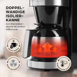 Barista Filterkaffeemaschine Touch Iso mit Mahlwerk und LED-Touchdisplay mit doppelwandiger Isolierkanne für 8 Tassen Kaffee.