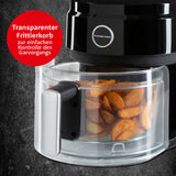 GOURMETmaxx Heißluft-Fritteuse Digital mit Glas-Garkorb 3,3 l schwarz mit transparentem Frittierkorb zur Sichtkontrolle beim Garen.
