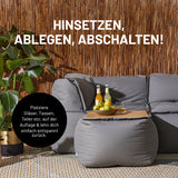LUMALAND Bambusauflage für Modular-Hocker - 54 x 50 x 1 cm als stabiler, flexibler Tisch und Ablage mit rutschfester Unterseite.