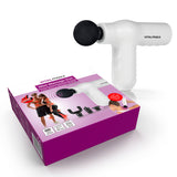 VITALmaxx Mini Massage Gun Smart Grip - Weiß kraftvolles Massagegerät mit 5 Stufen und 4 Aufsätzen für Regeneration und Mobilität.
