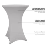 LUMALAND Stehtischhusse Ø 80-85 cm Silbergrau, schmutzabweisend, abwischbar, langlebig, perfekte Passform für Stehtisch und Bistrotisch.