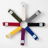 #DoYourYoga Yogagurt Madira in acht Farben, 100% Baumwolle, 250 x 3,8 cm, flexibel und leicht zu rollen, Gelb verfügbar.