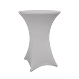 LUMALAND Stehtischhusse - Tisch Bezug - Husse - Ø 80-85 cm - Silbergrau, elegante und elastische Passform für Stehtische.