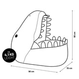 LUMALAND Animal Line Kindersitzsack Dino - Senfgelb, grob, weich, wasserabweisend und leicht zum Sitzen und Spielen geeignet.