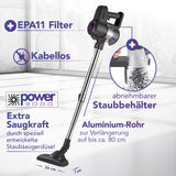 CLEANmaxx Akku-Zyklonsauger 2in1 kabellos mit abnehmbarem Staubbehälter, Aluminium-Rohr und EPA11 Filter für extra Saugleistung.