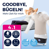 CLEANmaxx Hemdenbügler PRO STEAM + Hosenaufsatz zum Trocknen, Bügeln und Auffrischen von Kleidung vollautomatisch in Schwarz.