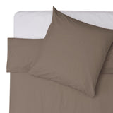 LUMALAND Premium Bettwäsche Everyday Ganzjahres Bettbezug 155x200 cm & Kissenbezug 80x80 cm in stilvollem Taupe Farbe