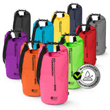 Where Tomorrow Dry Bag 20L - Style 02 - Pink, wasserdichter, robuster Outdoor-Rucksack mit verstellbarem Schultergurt und Rolltop-Verschluss.