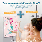 fredis Kinderdusche Meerjungfrau mit Motivplatte für gleichzeitige Nutzung von Eltern- und Kinderdusche, spielerisch und ohne Bohren.