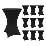 LUMALAND Stehtischhusse Ø 80-85 cm Schwarz 10er-Set, eleganter, langlebiger und abwischbarer Tischbezug für Stehtische.