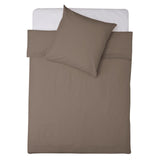 LUMALAND Premium Bettwäsche Everyday Taupe 155x200 cm Bettbezug mit Kissenbezug 80x80 cm aus weichem Polycotton.