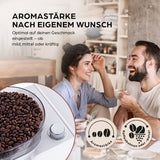 Barista Filterkaffeemaschine Touch Iso mit Mahlwerk und LED-Touchdisplay für individuell wählbare Aromastärke und frisch gemahlenen Kaffee.