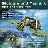 CBionic Baustein-Set Schildkröte grün/braun zeigt flexible Bausteine, die natürliche Bewegungen und Elastizität nachahmen.