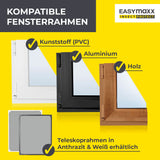 EASYmaxx Insect Protect Teleskop-Insektenschutzgitter mit Netz, kompatibel mit Kunststoff, Aluminium und Holzrahmen, teleskopisch einstellbar.