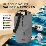 Where Tomorrow Dry Bag 30L - Style 02 - Grau, wasserfester, robuster Outdoor-Rucksack schützt vor Staub, Sand, Wasser und Schnee.