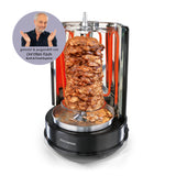 Rachs KOCHWERK Dönergrill - Schwarz mit 360° Rotation, großflächigem Heizelement und Fettauffangschale für gleichmäßiges Grillen.