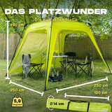 Where Tomorrow - Pop up Pavillon Grün mit 10 Sek. Quick-up-Aufbau, wasserdicht, Seitenwand, ideal für Outdoor und Camping.
