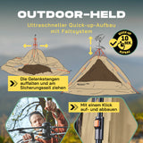 Where Tomorrow - Pop up Duschzelt mit ultraschnellem 10 Sek. Quick-up-Aufbau, 220 cm hoch, braun, wetterfest und vielseitig.