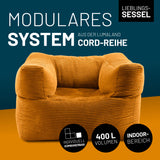 LUMALAND Modularer Sessel aus der Cord-Reihe, 96x72x70 cm - Bezug soft & waschbar - Senfgelb, komfortabel und modern.