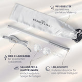 my BEAUTY LIGHT® LED-Spiegelleuchte simuliert Tageslicht, kabellos mit USB-Ladekabel, Saugnäpfen und dimmbarer Helligkeit für strahlende Make-Up Looks