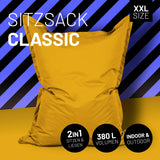 LUMALAND Sitzsack Classic XXL (380 L) - In- & outdoor - Senfgelb, großer bequemer Sitzsack mit 380 Liter Volumen und robustem Material.