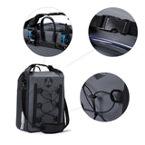 DoYouOutdoor Fahrrad Gepäck Tasche wasserfest 23L Grau mit reflektierenden Bändern, Schulterriemen und wasserdichtem Material.