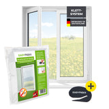 Moskitonetz für Fenster mit selbstklebendem Klettband - 130 x 150 cm - Weiß, schützt vor Insekten, einfache Montage ohne Bohren.