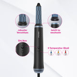 VITALmaxx Air Curler Plus 7-tlg. - 1500W schwarz mit robustem Verschluss, einfachem Wechsel und 3 Temperatur-Modi für perfektes Styling.