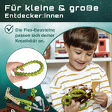 CBionic Baustein-Set Schildkröte grün/braun zeigt flexibles Baukastenspiel für kreative, dynamische Konstruktionen und kindliche Entdeckerfreude.