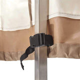 LUMALAND Abdeckung für Patio Stühle - 84,9 x 66,8 x 88,9 cm - Beige mit robustem Befestigungsriemen und wetterfestem Material.