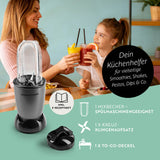 GOURMETmaxx Mr. Magic Power 400 Pro mit Zubehörset M kompakter Standmixer für Shakes, Smoothies, Dips mit Edelstahl-Klingenaufsatz.
