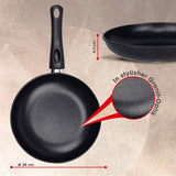 BRATmaxx Karbonstahl-Bratpfanne Ø 28 cm mit doppelter Antihaftbeschichtung in modernem Granit-Design, geeignet für alle Herdarten.