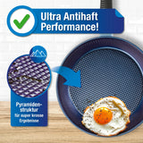 BRATmaxx Koch- & Bratset mit 3 Töpfen & 1 Pfanne, Aluminium, antihaftbeschichtet, pyramidenförmiger Boden für krosse Gerichte.