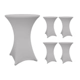 LUMALAND Stehtischhusse - Tisch Bezug - Husse - Ø 80-85 cm - Silbergrau - 5er-Set, elastisch, pflegeleicht und elegant für Stehtische.