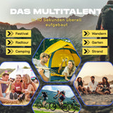 Where Tomorrow - Pop up Wurfzelt für 3 Personen gelb, schnelles 10 Sek. Aufbau ideal für Festival, Camping, Strand, Wandern und Garten.