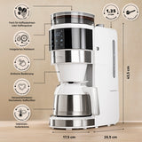 Barista Filterkaffeemaschine Touch Iso mit Mahlwerk und LED-Touchdisplay, 800W, inkl. Timer, Isolierkanne, Mahlwerk und Permanentfilter.